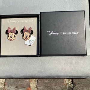 BaubleBar Disney Minnie Mouse Earrings - Pink and Black